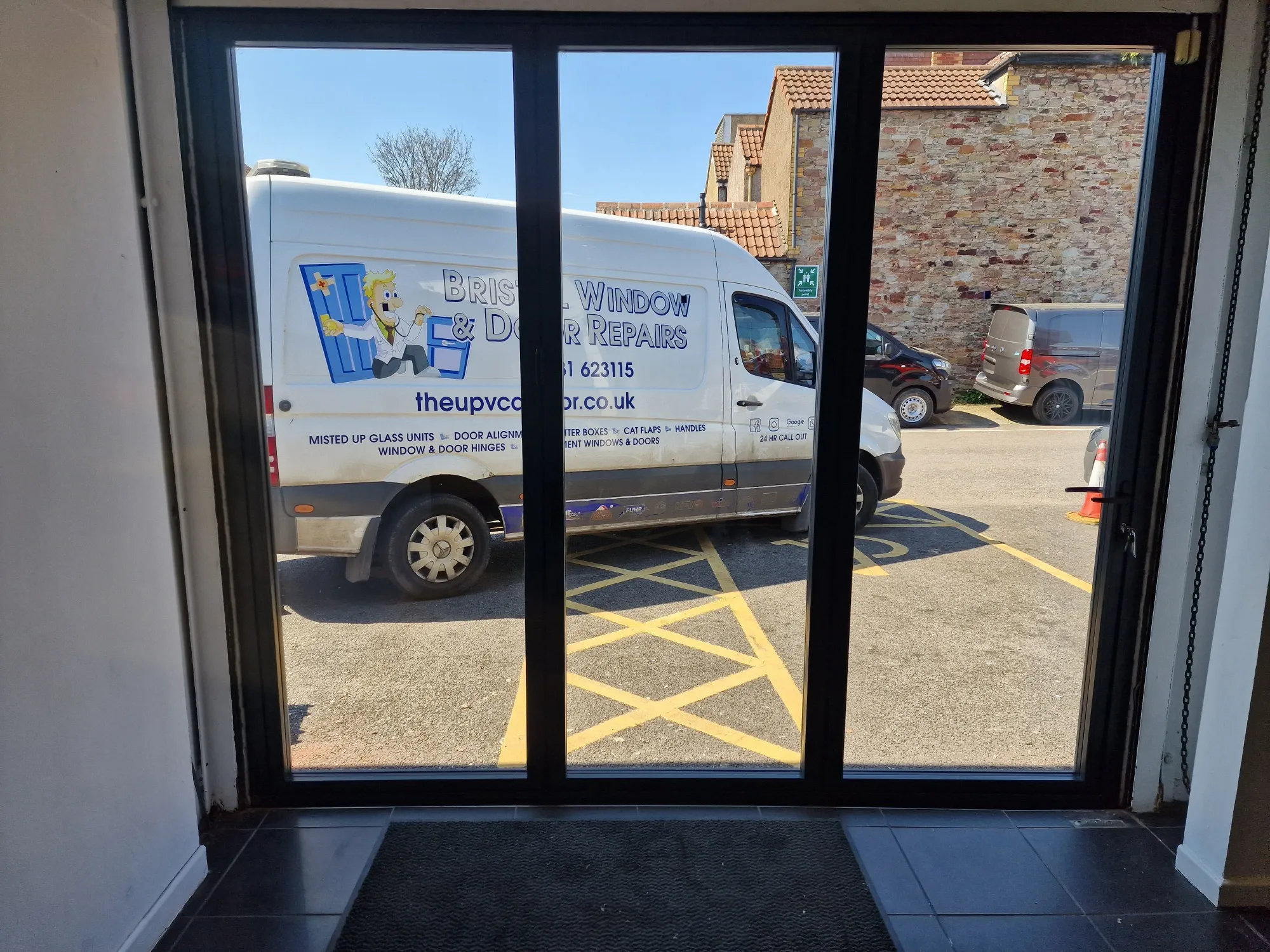 UPVC van with doors fixed
